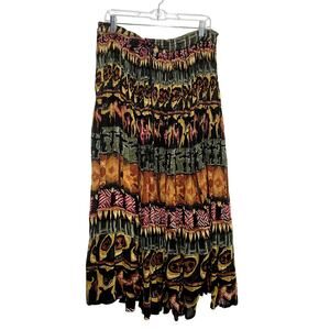 Just Class vintage boho hippie midi skirt womens medium‎ cottagecore festival